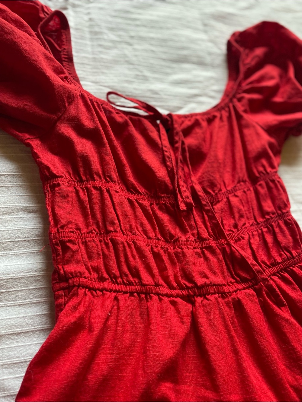 Red Tiered Ruffled Mini Dress - Picture 3 of 3